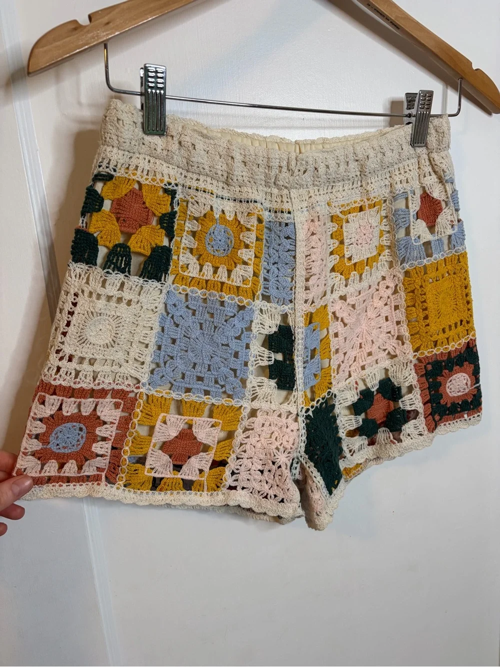 Crochet Patchwork Women's Shorts - small / medium